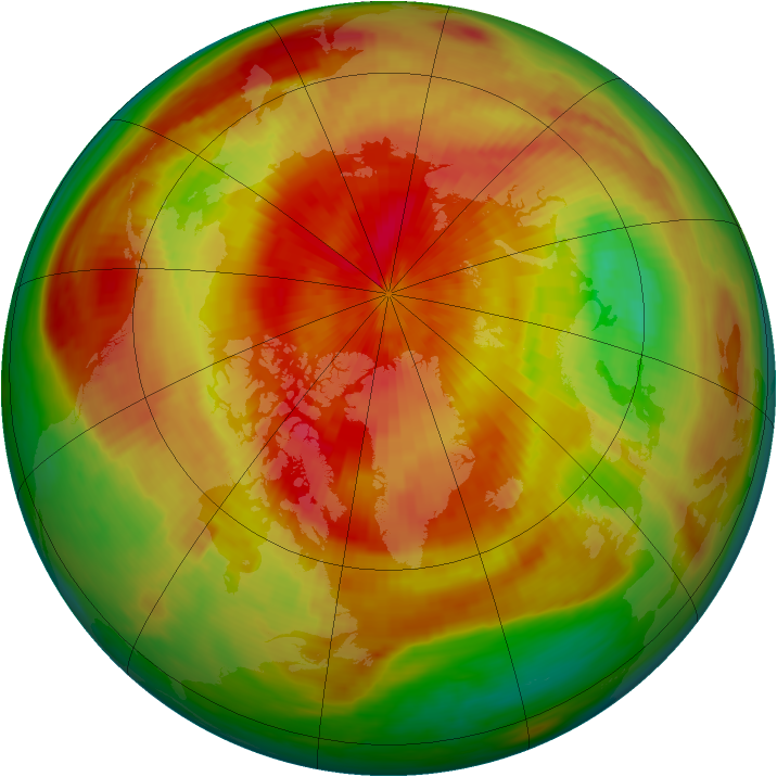 Arctic ozone map for 04 April 1991